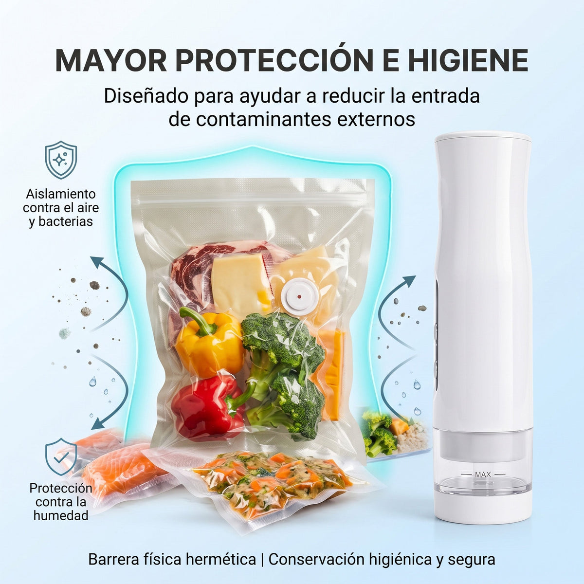 Selladora al vacío portátil inalámbrica para alimentos - Sealix