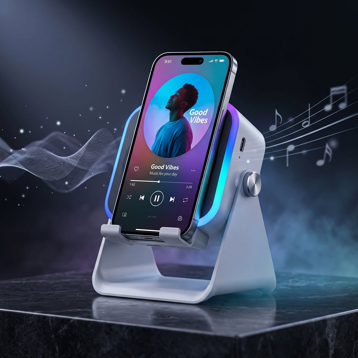 Altavoz Bluetooth inalámbrico con soporte ajustable - BEATLY