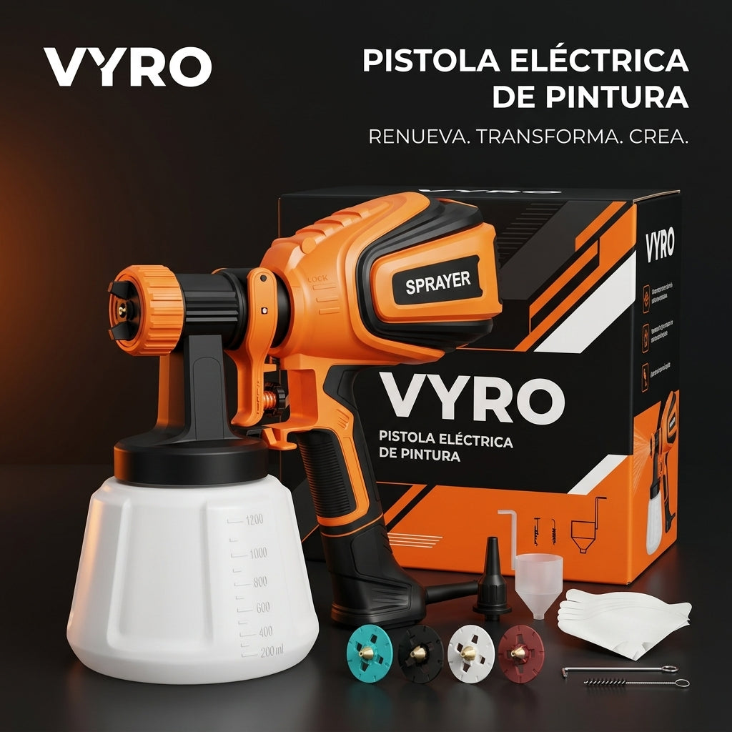 Pistola eléctrica de pintura con varias boquillas - Vyro