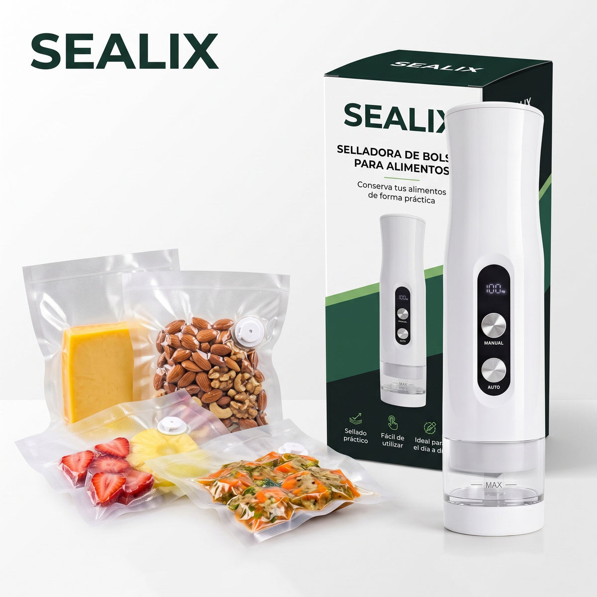 Selladora al vacío portátil inalámbrica para alimentos - Sealix