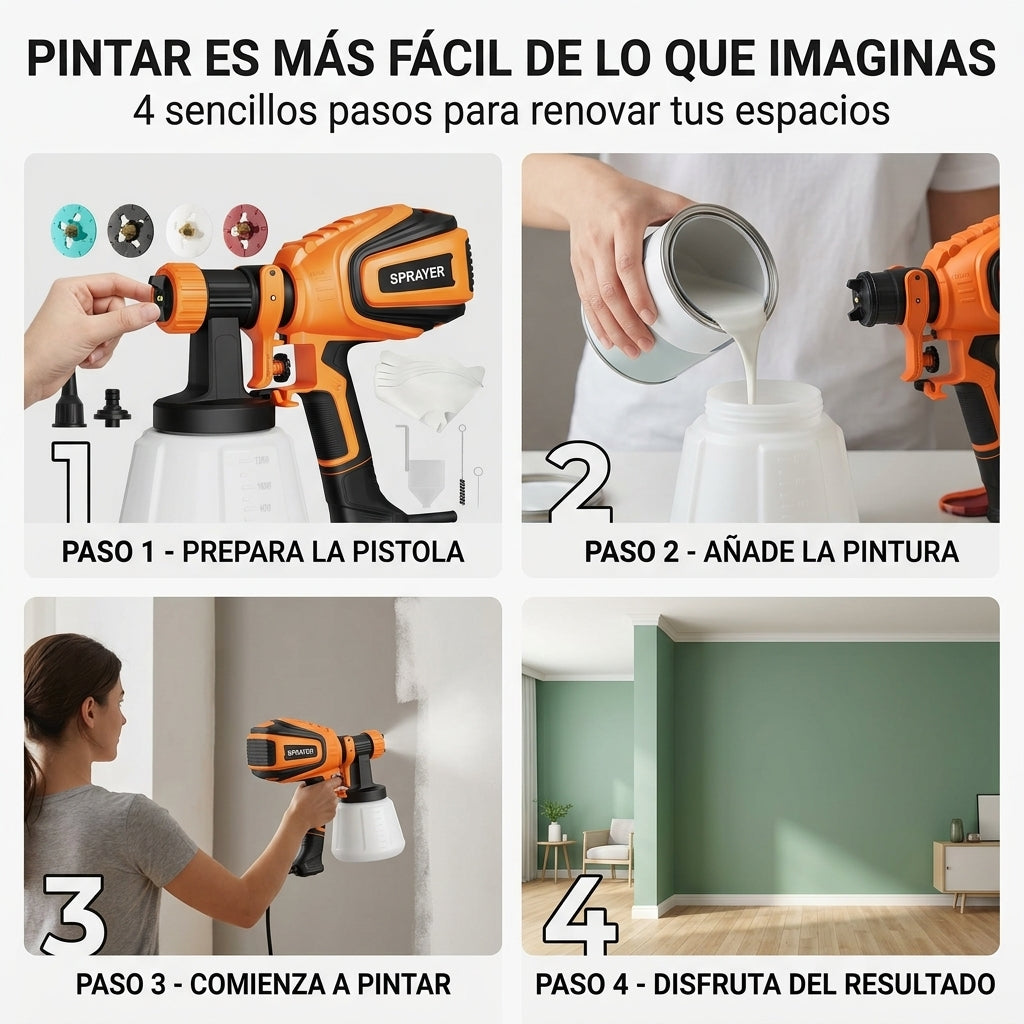 Pistola eléctrica de pintura con varias boquillas - Vyro
