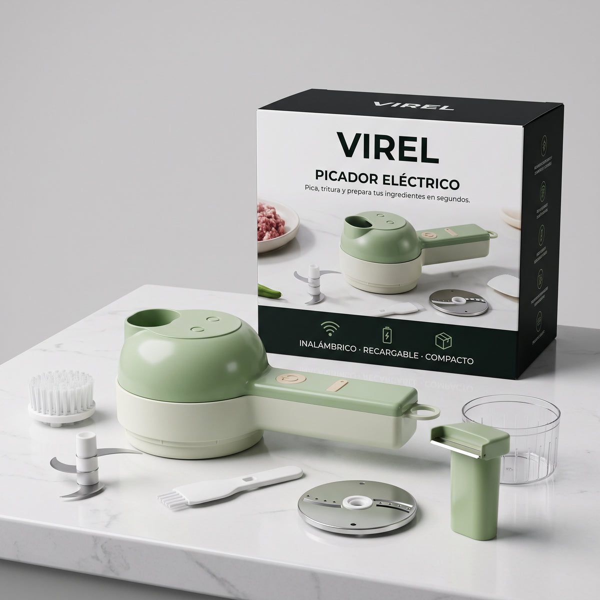 Cortador de verduras eléctrico de mano 4 en 1 - Virel