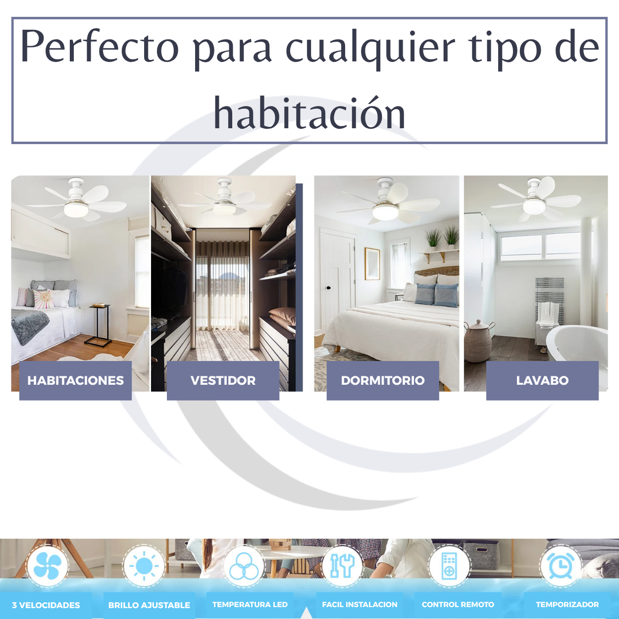 Ventilador de Techo con Luz LED - LUMIFAN -